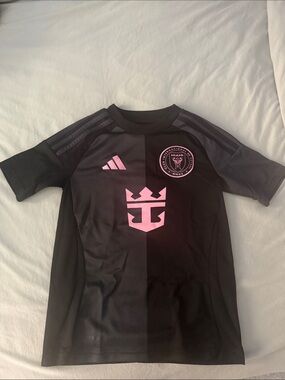 Messi- adidas Inter Kids Miami Black and Pink Soccer Jersey